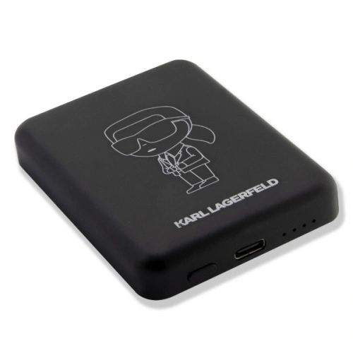Powerbank bezprzewodowy Karl Lagerfeld KLPBMKIOTTGK 5W 3000mAh czarny/black Ikonik MagSafe