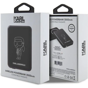 Hurtownia GSM - Powerbank bezprzewodowy Karl Lagerfeld KLPBMKIOTTGK 5W 3000mAh czarny/black Ikonik MagSafe - KLD1574 - {ean13} - Hurt