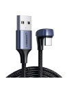 Cablul unghiular UGREEN US311 USB-A/USB-C 3A 1m (negru)