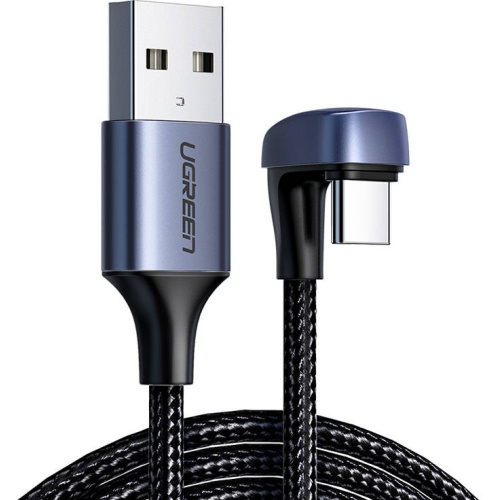 Ugreen Distributor - 6957303873159 - UGR1609 - UGREEN US311 USB-A/USB-C Angle Cable 3A 2m (black) - B2B homescreen