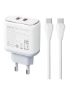 Hurtownia GSM - Hálózati töltő LDNIO A2528C 2xUSB-C 35W + USB-C/USB-C kábel - LDN446 - {ean13} - Hurt