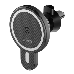 Wholesale LDNIO MA20 Car Mount Holder with Wireless Charger 15W + Metal Ring (black) - LDN450 - {ean13} - Hurt