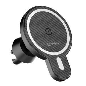 Wholesale LDNIO MA20 Car Mount Holder with Wireless Charger 15W + Metal Ring (black) - LDN450 - {ean13} - Hurt