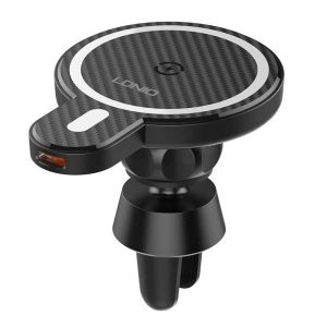 Wholesale LDNIO MA20 Car Mount Holder with Wireless Charger 15W + Metal Ring (black) - LDN450 - {ean13} - Hurt