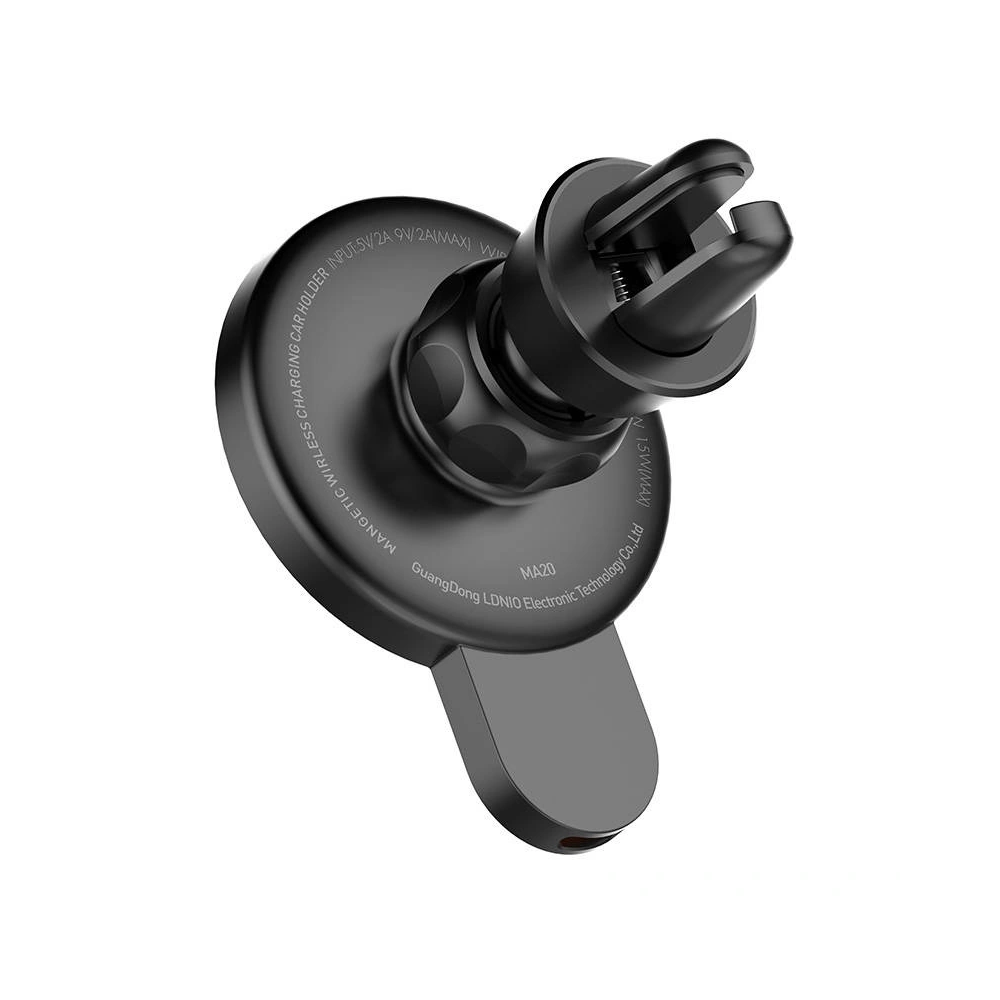 Hurtownia GSM - Auto-Halterung mit drahtlosem Ladegerät LDNIO MA20 + metallischer Ring (schwarz) - LDN450 - {ean13} - Hurt