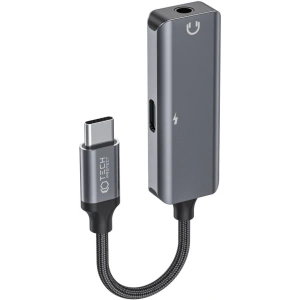 Adaptér Tech-Protect Ultraboost USB-C/mini jack 3.5mm + USB-C černý