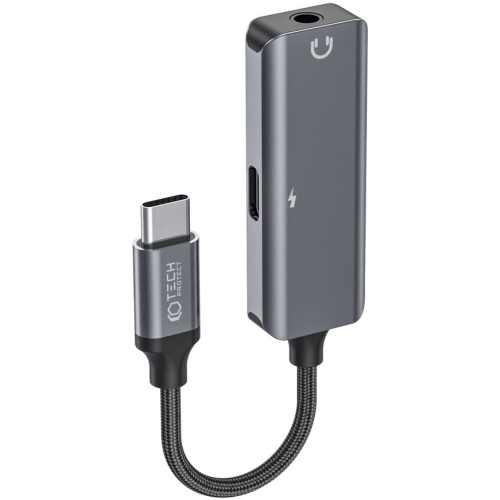 Hurtownia Tech-Protect - 9490713934777 - THP1956 - Adapter Tech-protect Ultraboost USB-C/mini jack 3.5mm + USB-C Black - B2B homescreen