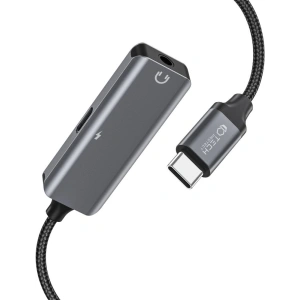 Adaptér Tech-Protect Ultraboost USB-C/mini jack 3.5mm + USB-C černý