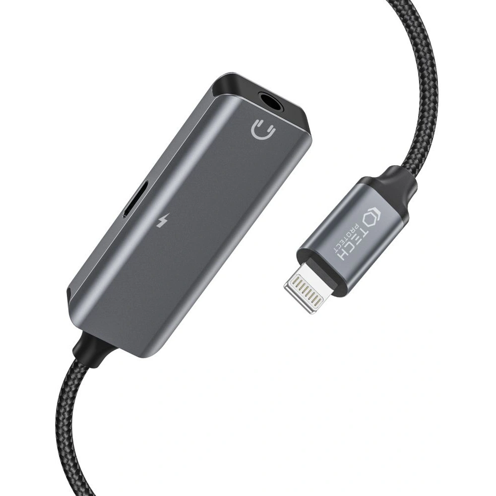 Hurtownia GSM - Adapter Tech-Protect Ultraboost Lightning/mini jack 3.5mm + Lightning Fekete - THP1957 - {ean13} - Hurt