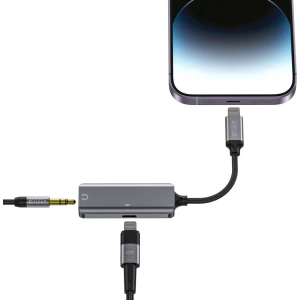 Hurtownia GSM - Adapter Tech-Protect Ultraboost Lightning/mini jack 3.5mm + Lightning Fekete - THP1957 - {ean13} - Hurt