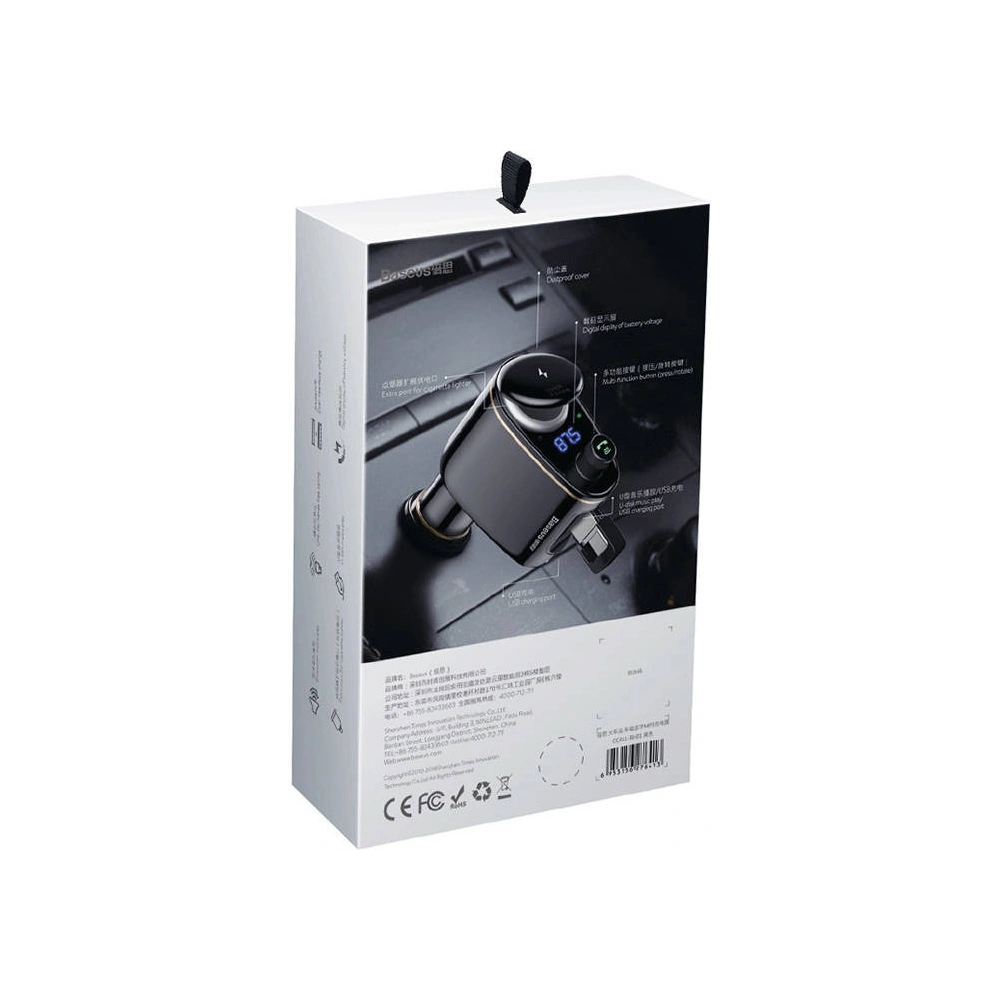 Hurtownia GSM - Transmițător auto Baseus Bluetooth MP3 S-06 (negru) - BSU4190 - {ean13} - Hurt