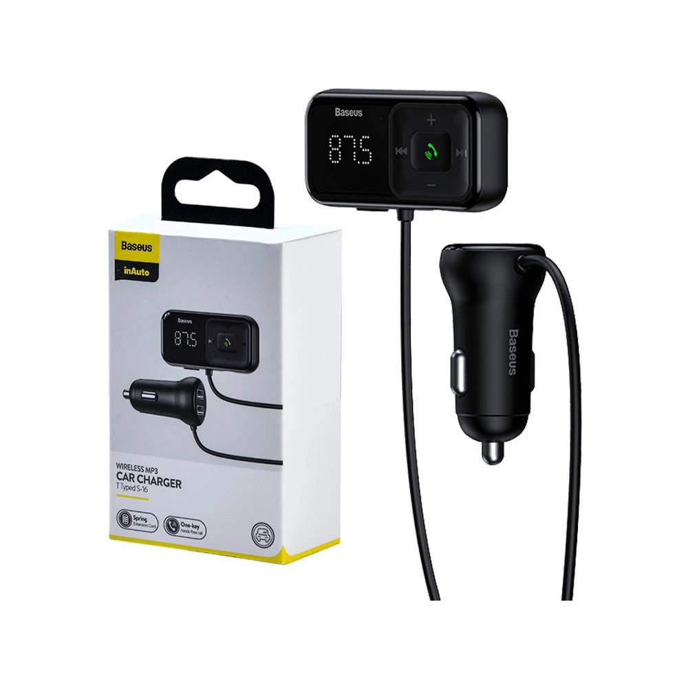 Hurtownia GSM - Transmițător auto Baseus Bluetooth MP3 S-16 (negru) - BSU4192 - {ean13} - Hurt