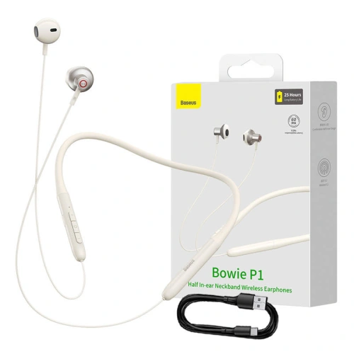 Słuchawki bezprzewodowe Baseus Bowie P1 Bluetooth 5.2 (beżowe)