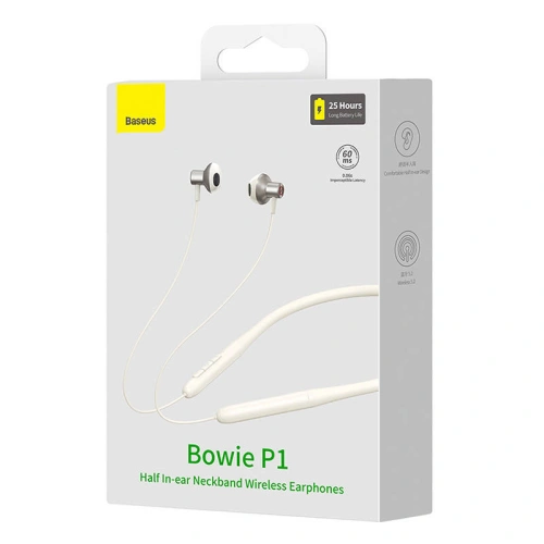 Słuchawki bezprzewodowe Baseus Bowie P1 Bluetooth 5.2 (beżowe)