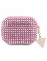 Etui Guess GUA2HDGTPP Apple AirPods 1/2 Hülle rosa/pink mit Rhinestone-Dreieck Charm