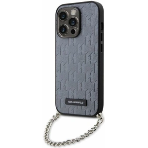 Hurtownia GSM - Etui Karl Lagerfeld KLHCP14LSACKLHPG Apple iPhone 14 Pro argintiu/silver hardcase Saffiano Monogram Chain - KLD1576 - {ean13} - Hurt