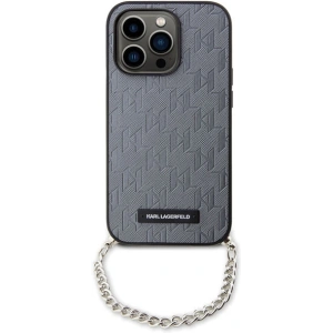 Hurtownia GSM - Etui Karl Lagerfeld KLHCP14LSACKLHPG Apple iPhone 14 Pro argintiu/silver hardcase Saffiano Monogram Chain - KLD1576 - {ean13} - Hurt