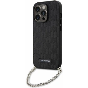 Hurtownia GSM - Etui Karl Lagerfeld KLHCP14LSACKLHPK Apple iPhone 14 Pro negru/black hardcase Saffiano Monogram Chain - KLD1577 - {ean13} - Hurt