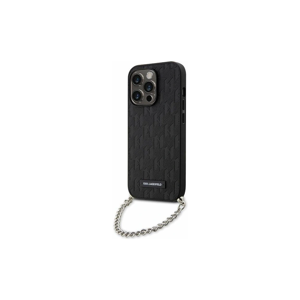 Hurtownia GSM - Etui Karl Lagerfeld KLHCP14LSACKLHPK Apple iPhone 14 Pro negru/black hardcase Saffiano Monogram Chain - KLD1577 - {ean13} - Hurt