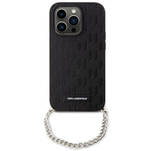 Etui Karl Lagerfeld KLHCP14LSACKLHPK Apple iPhone 14 Pro czarny/black hardcase Saffiano Monogram Chain