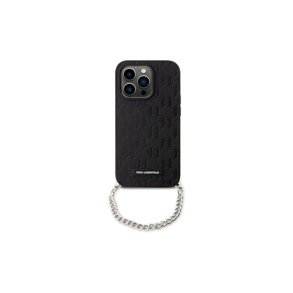 Hurtownia GSM - Etui Karl Lagerfeld KLHCP14LSACKLHPK Apple iPhone 14 Pro negru/black hardcase Saffiano Monogram Chain - KLD1577 - {ean13} - Hurt