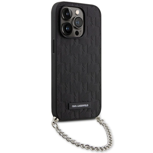 Etui Karl Lagerfeld KLHCP14LSACKLHPK Apple iPhone 14 Pro czarny/black hardcase Saffiano Monogram Chain
