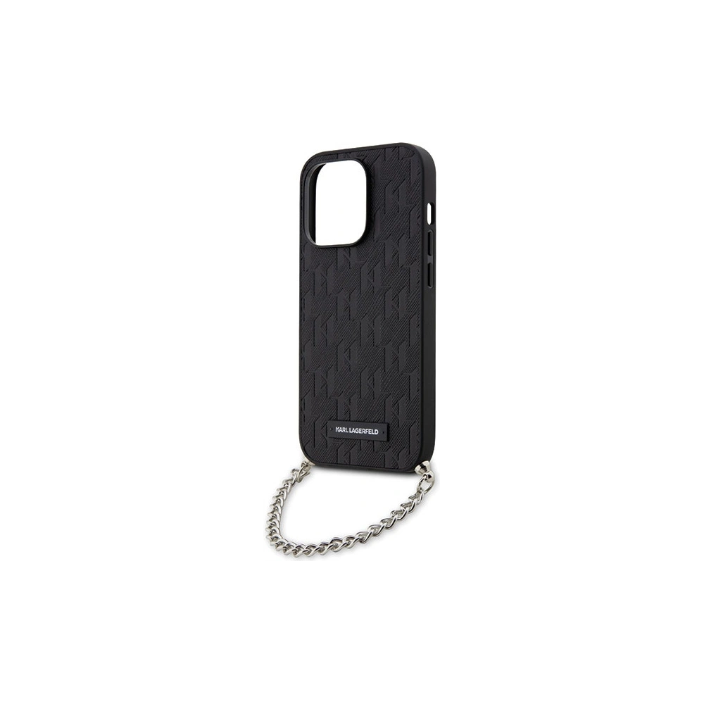 Hurtownia GSM - Etui Karl Lagerfeld KLHCP14LSACKLHPK Apple iPhone 14 Pro negru/black hardcase Saffiano Monogram Chain - KLD1577 - {ean13} - Hurt