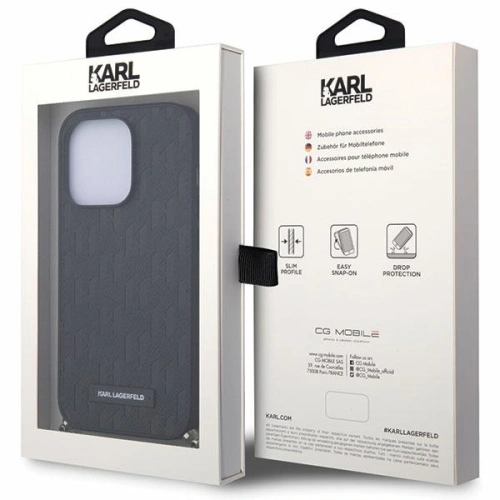 Etui Karl Lagerfeld KLHCP14LSACKLHPK Apple iPhone 14 Pro czarny/black hardcase Saffiano Monogram Chain