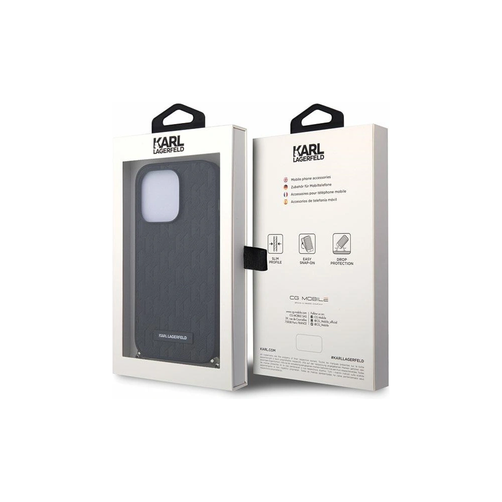 Wholesale Karl Lagerfeld KLHCP14LSACKLHPK iPhone 14 Pro 6.1" czarny/black hardcase Saffiano Monogram Chain - KLD1577 - {ean13} - Hurt