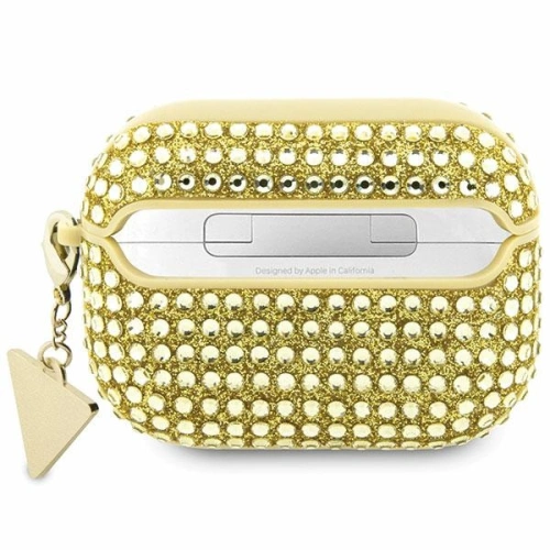 Etui Guess GUAPHDGTPD Apple AirPods Pro cover złoty/gold Rhinestone Triangle Charm
