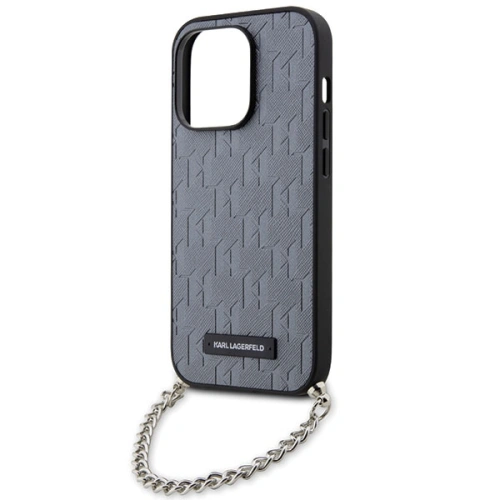 Etui Karl Lagerfeld KLHCP14XSACKLHPG Apple iPhone 14 Pro Max srebrny/silver hardcase Saffiano Monogram Chain