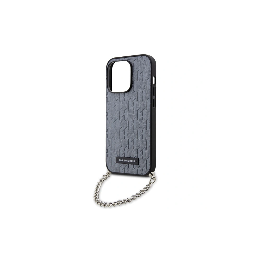 Hurtownia GSM - Etui Karl Lagerfeld KLHCP14XSACKLHPG Apple iPhone 14 Pro Max silber/silver Hardcase Saffiano Monogram Chain - KLD1580 - {ean13} - Hurt