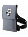 Torebka Karl Lagerfeld KLWBSAKCPMG srebrny/silver Saffiano Karl & Choupette