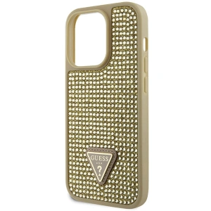 Wholesale Guess GUHCP14LHDGTPD Apple iPhone 14 Pro gold hardcase Rhinestone Triangle - GUE2590 - {ean13} - Hurt