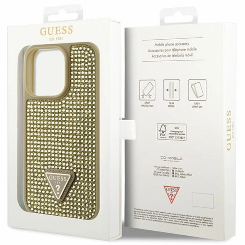 Etui Guess GUHCP14LHDGTPD Apple iPhone 14 Pro złoty/gold hardcase Rhinestone Triangle