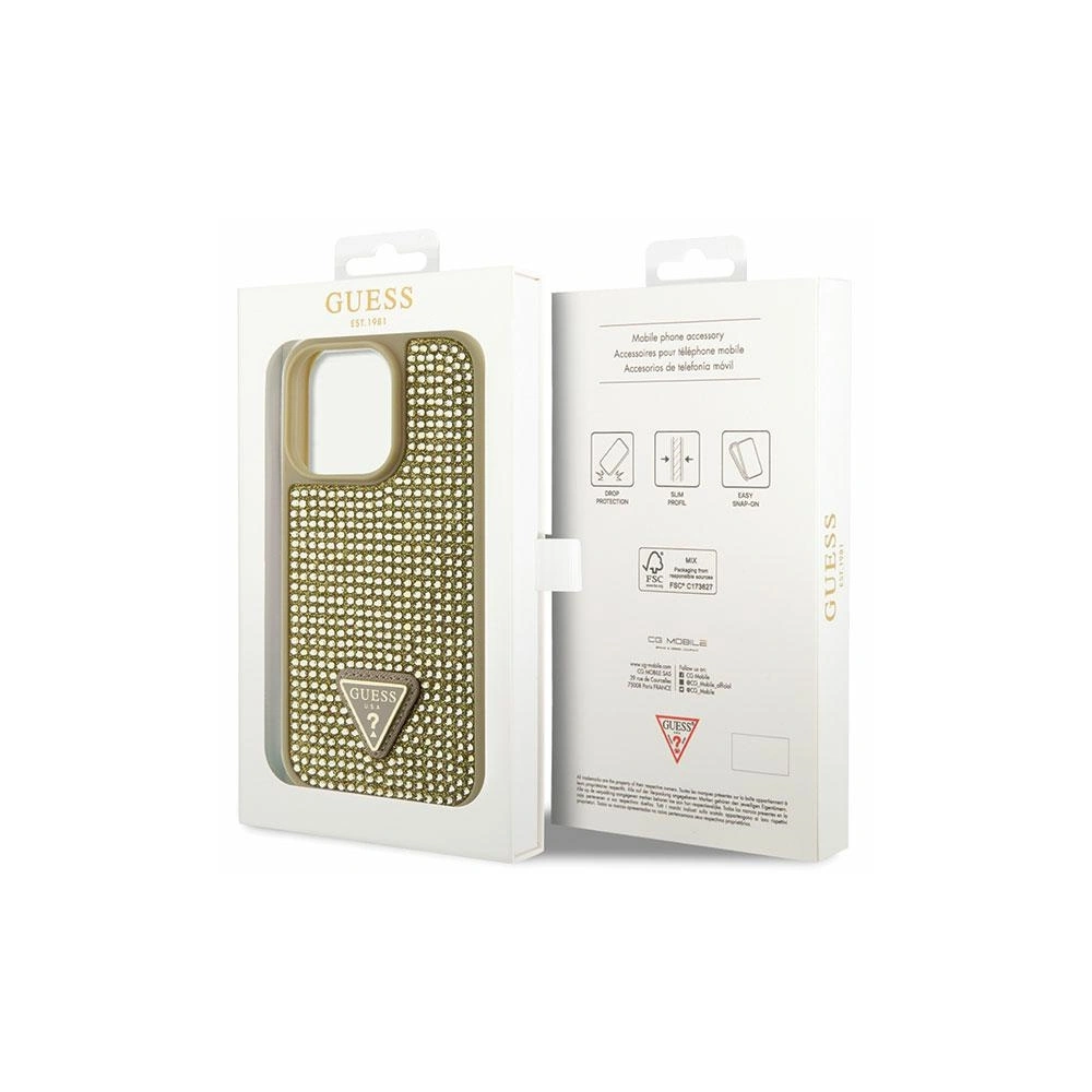 Hurtownia GSM - Etui Guess GUHCP14LHDGTPD Apple iPhone 14 Pro zlatý/gold hardcase Rhinestone Triangle - GUE2590 - {ean13} - Hurt