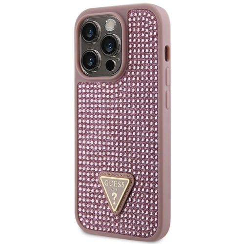 Etui Guess GUHCP14LHDGTPP Apple iPhone 14 Pro różowy/pink hardcase Rhinestone Triangle