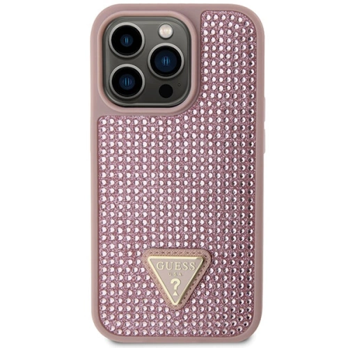 Etui Guess GUHCP14LHDGTPP Apple iPhone 14 Pro różowy/pink hardcase Rhinestone Triangle