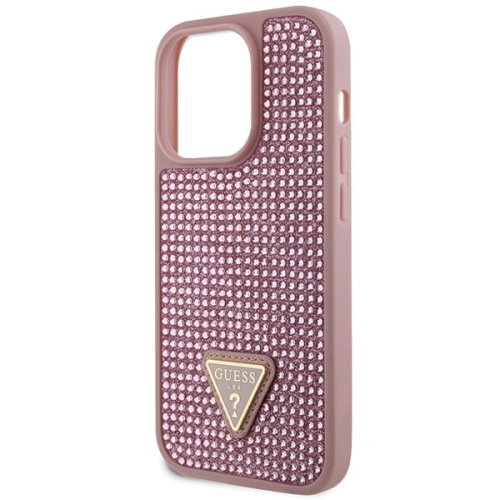 Etui Guess GUHCP14LHDGTPP Apple iPhone 14 Pro różowy/pink hardcase Rhinestone Triangle