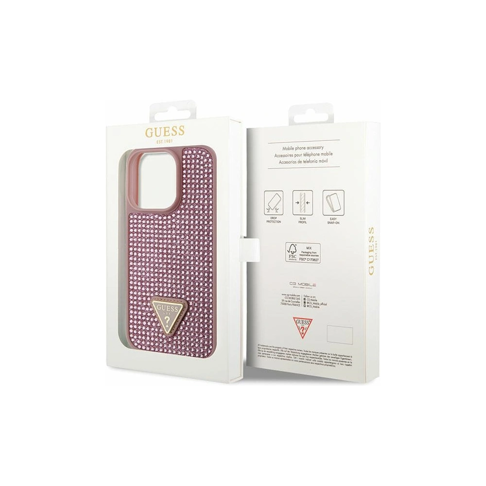 Hurtownia GSM - Etui Guess GUHCP14LHDGTPP Apple iPhone 14 Pro růžový/pink hardcase Rhinestone Triangle - GUE2592 - {ean13} - Hurt