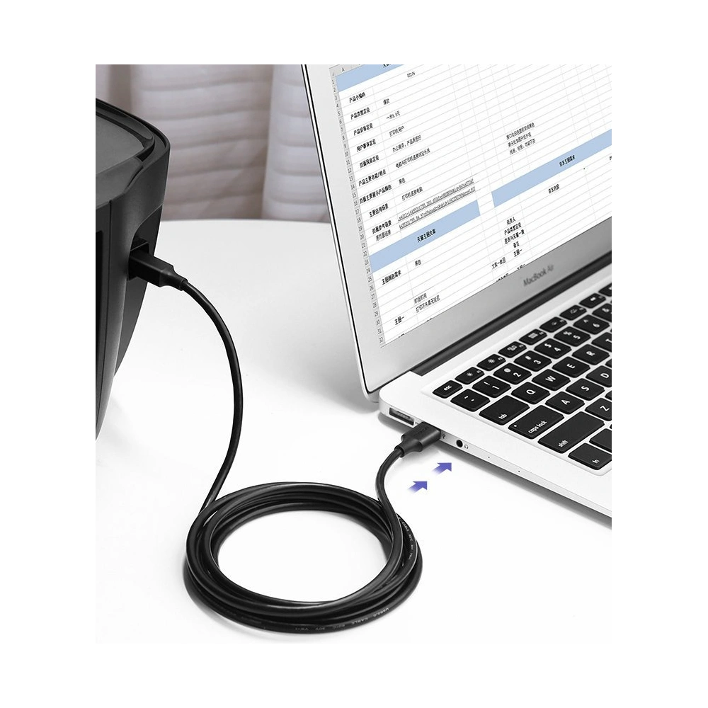 Hurtownia GSM - Cablu UGREEN US135 USB-B/USB-C pentru imprimantă 480 Mbps 1,5 m negru - UGR1611 - {ean13} - Hurt