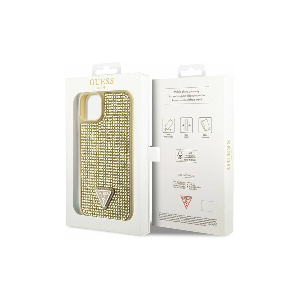 Hurtownia GSM - Etui Guess GUHCP14MHDGTPD Apple iPhone 14 Plus / 15 Plus gold hardcase Rhinestone Triangle - GUE2593 - {ean13} - Hurt