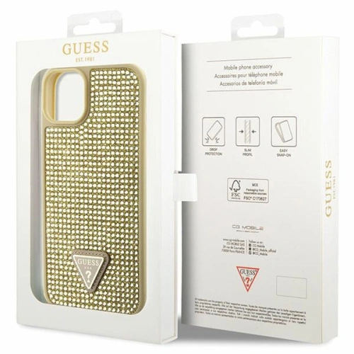 Etui Guess GUHCP14SHDGTPD Apple iPhone 14 złoty/gold hardcase Rhinestone Triangle