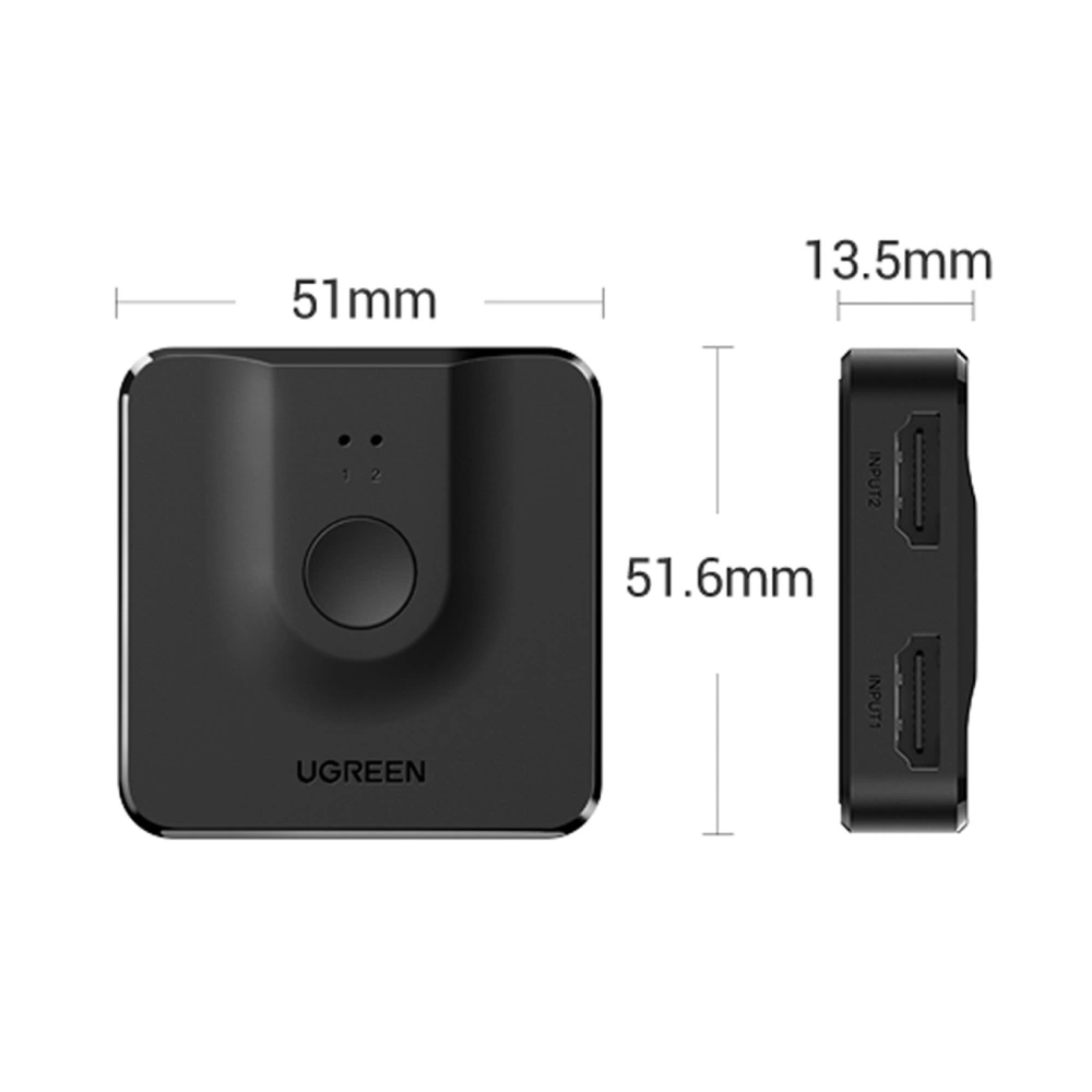 Hurtownia GSM - Přepínač UGREEN CM217 Switch HDMI/2x HDMI 4K 60Hz černý - UGR1615 - {ean13} - Hurt