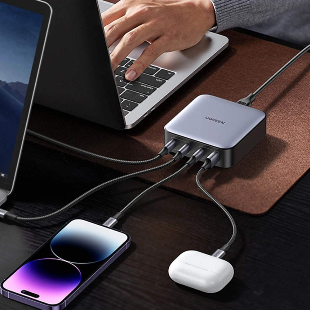 Hurtownia GSM - UGREEN CD328 Nexode GaN Netzladegerät 3xUSB-C/1xUSB-A 100W grau - UGR1616 - {ean13} - Hurt