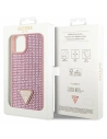 Wholesale Guess GUHCP14SHDGTPP Apple iPhone 14 pink hardcase Rhinestone Triangle - GUE2598 - {ean13} - Hurt