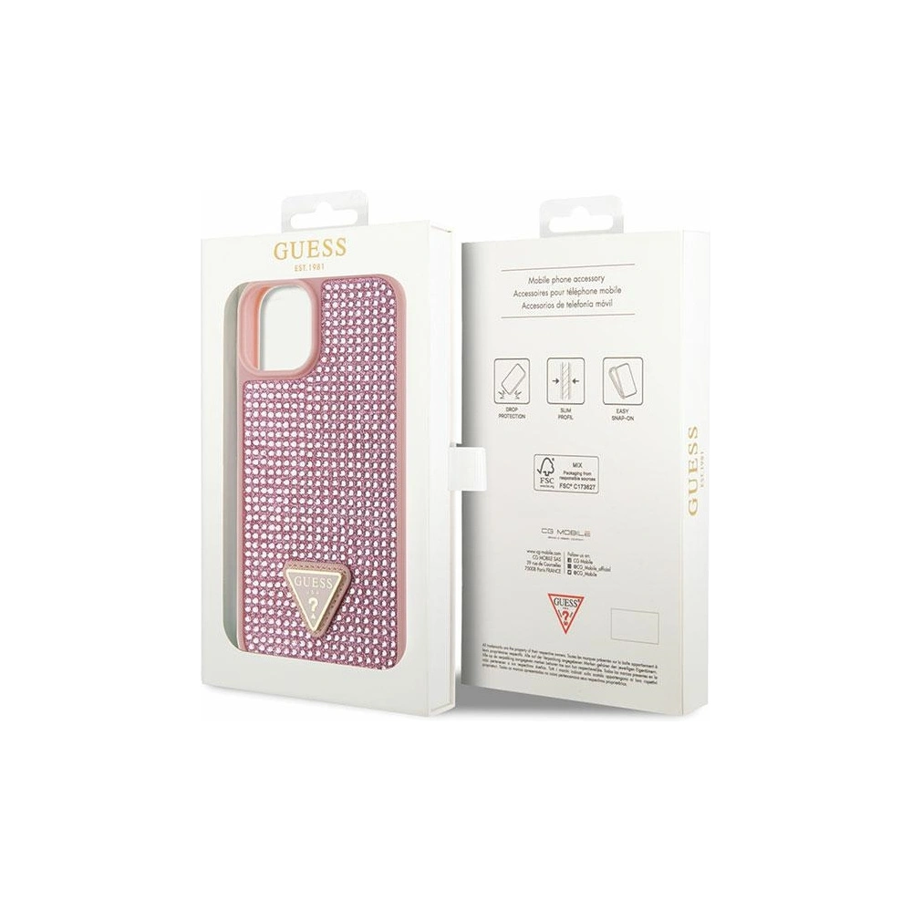 Hurtownia GSM - Etui Guess GUHCP14SHDGTPP Apple iPhone 14 růžový/pink hardcase Rhinestone Triangle - GUE2598 - {ean13} - Hurt