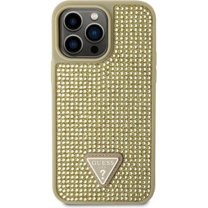 Guess GUHCP14XHDGTPD Apple iPhone 14 Pro Max gold hardcase Rhinestone Triangle