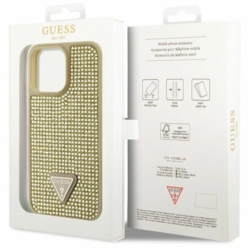 Etui Guess GUHCP14XHDGTPD Apple iPhone 14 Pro Max złoty/gold hardcase Rhinestone Triangle