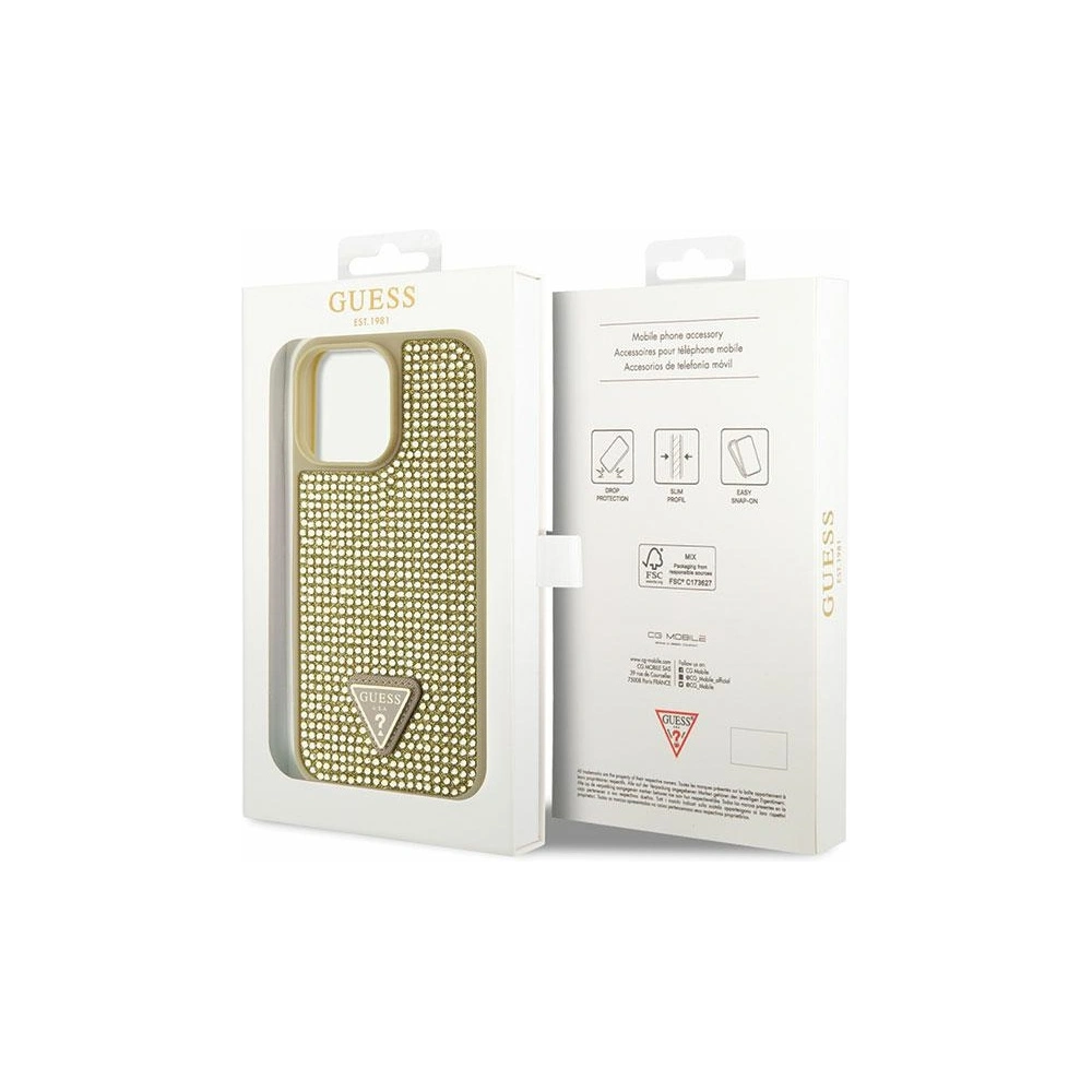 Hurtownia GSM - Etui Guess GUHCP14XHDGTPD Apple iPhone 14 Pro Max gold/hartschale Rhinestone Dreieck - GUE2599 - {ean13} - Hurt